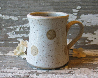 Handmade Pottery Mug - Polka Dot